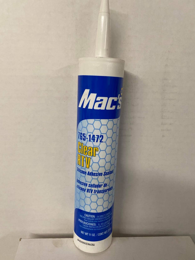 Mack Sealing Rvt Mac's Clear RTV Silicone Adhesive Sealant – Indy Race Parts